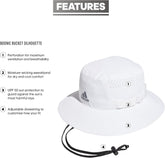 adidas Men's Victory Bucket Hat outdoors and sideline wide brim style for sun protection